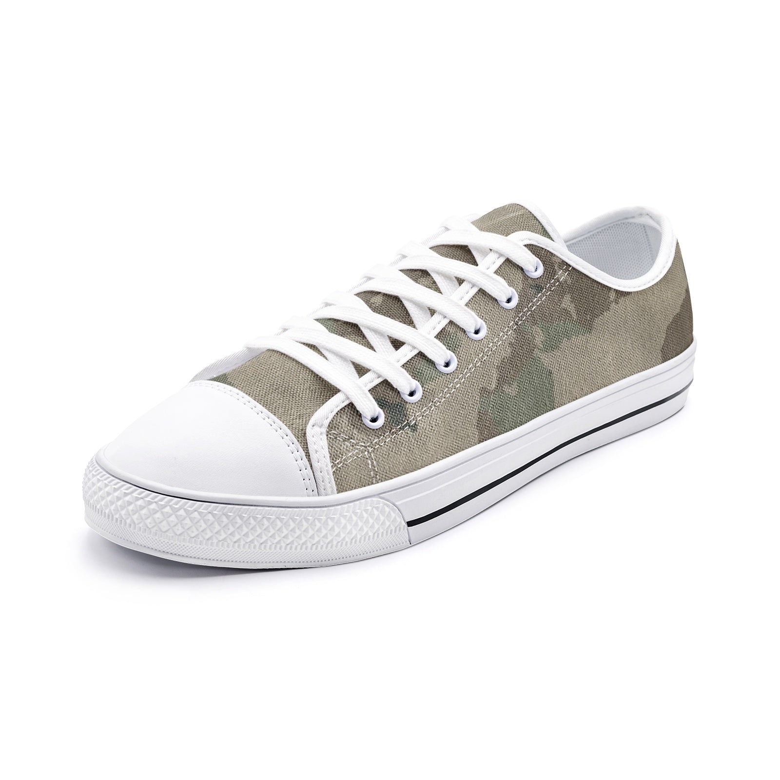 Camo Shoes | Low Top Canvas | Dirty Brown Camouflage Camo Colors