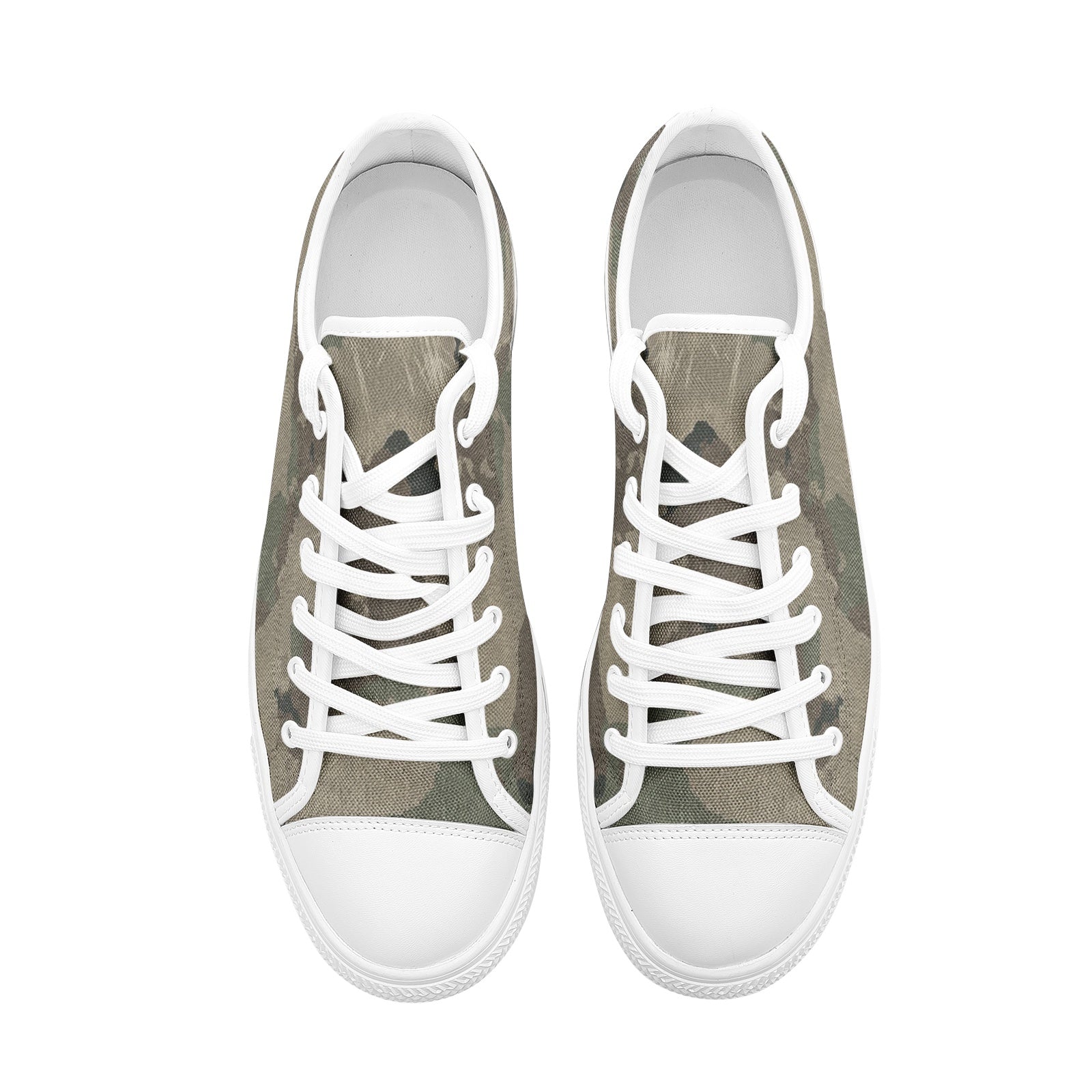 Camo Shoes | Low Top Canvas | Dirty Brown Camouflage Camo Colors