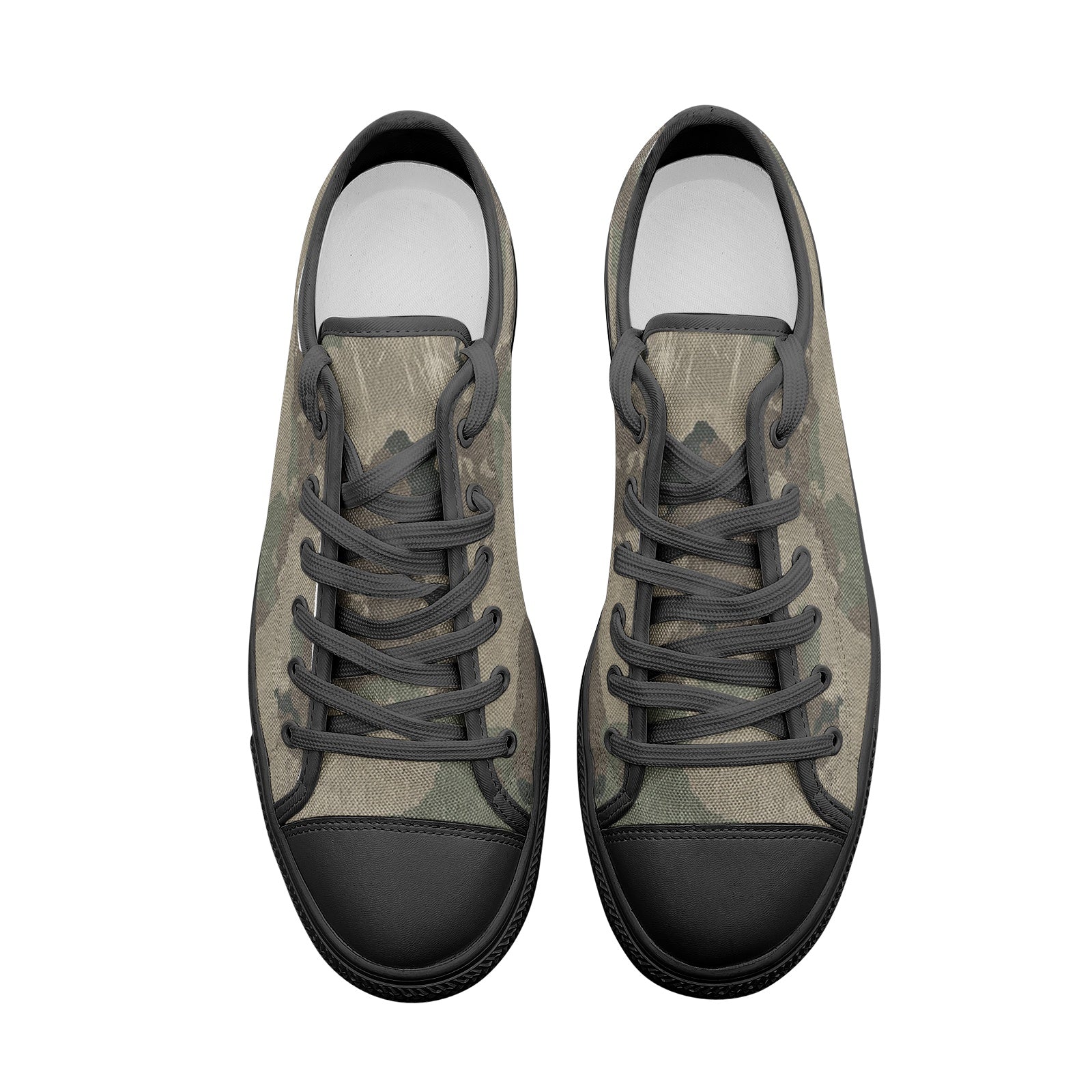 Camo Shoes | Low Top Canvas | Dirty Brown Camouflage Camo Colors