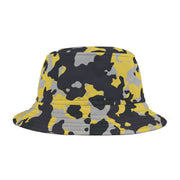Camo Bucket Hat | Yellow, Black, and Silver Camouflage Camo Colors