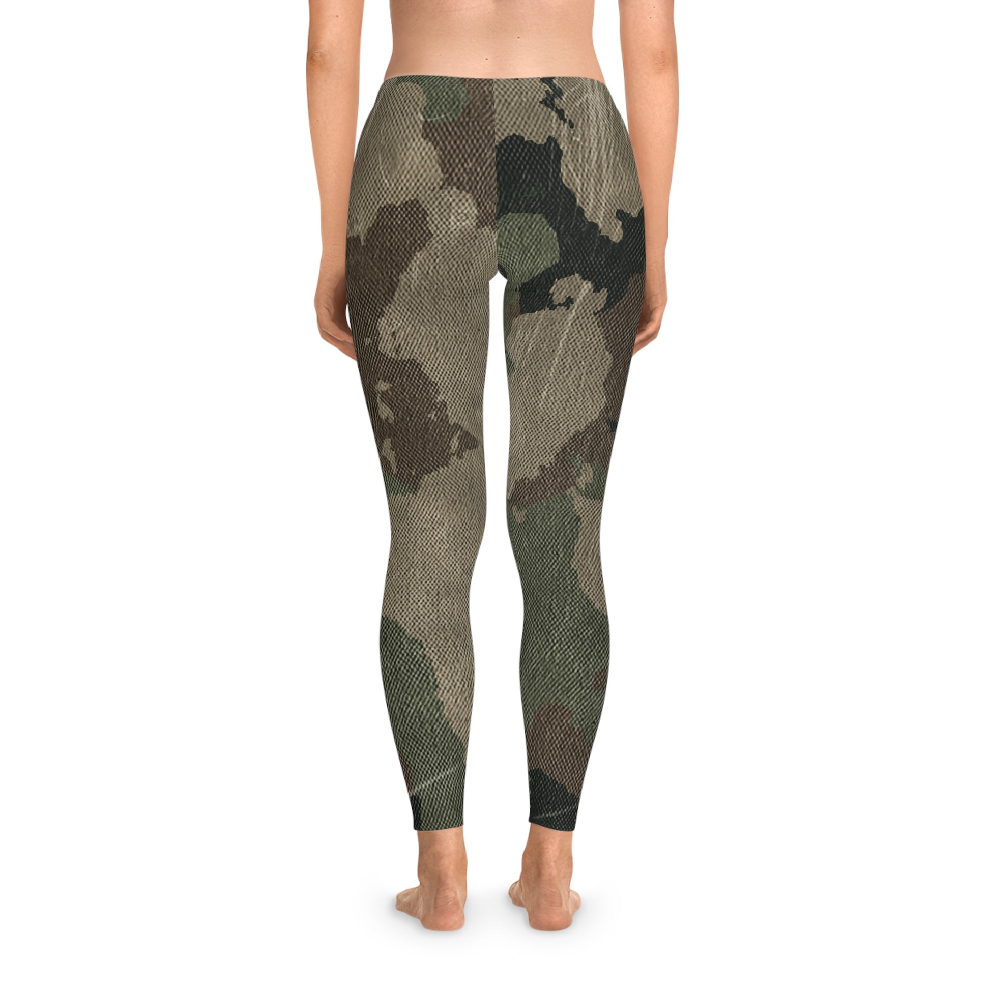 Dirty Brown Camo Leggings For Women | Mid Waist Fit Camo Colors