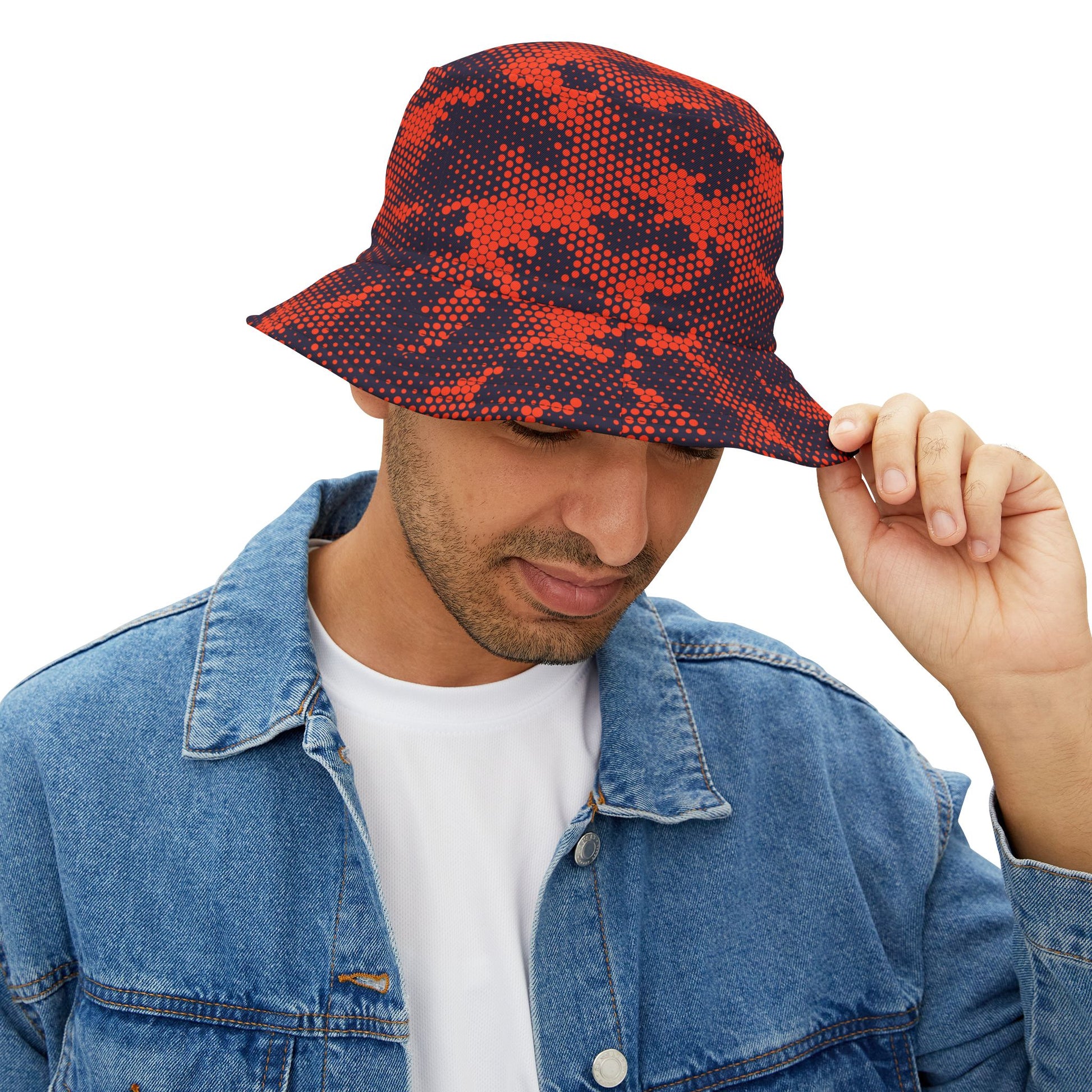Camo Bucket Hat | Orange & Blue Camouflage Camo Colors