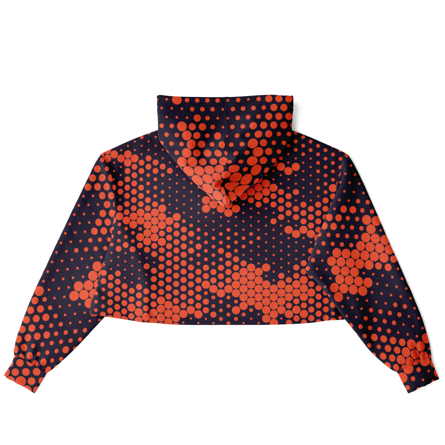 Cropped Hoodie | Orange & Blue Digital Dotted Camouflage Camo Colors