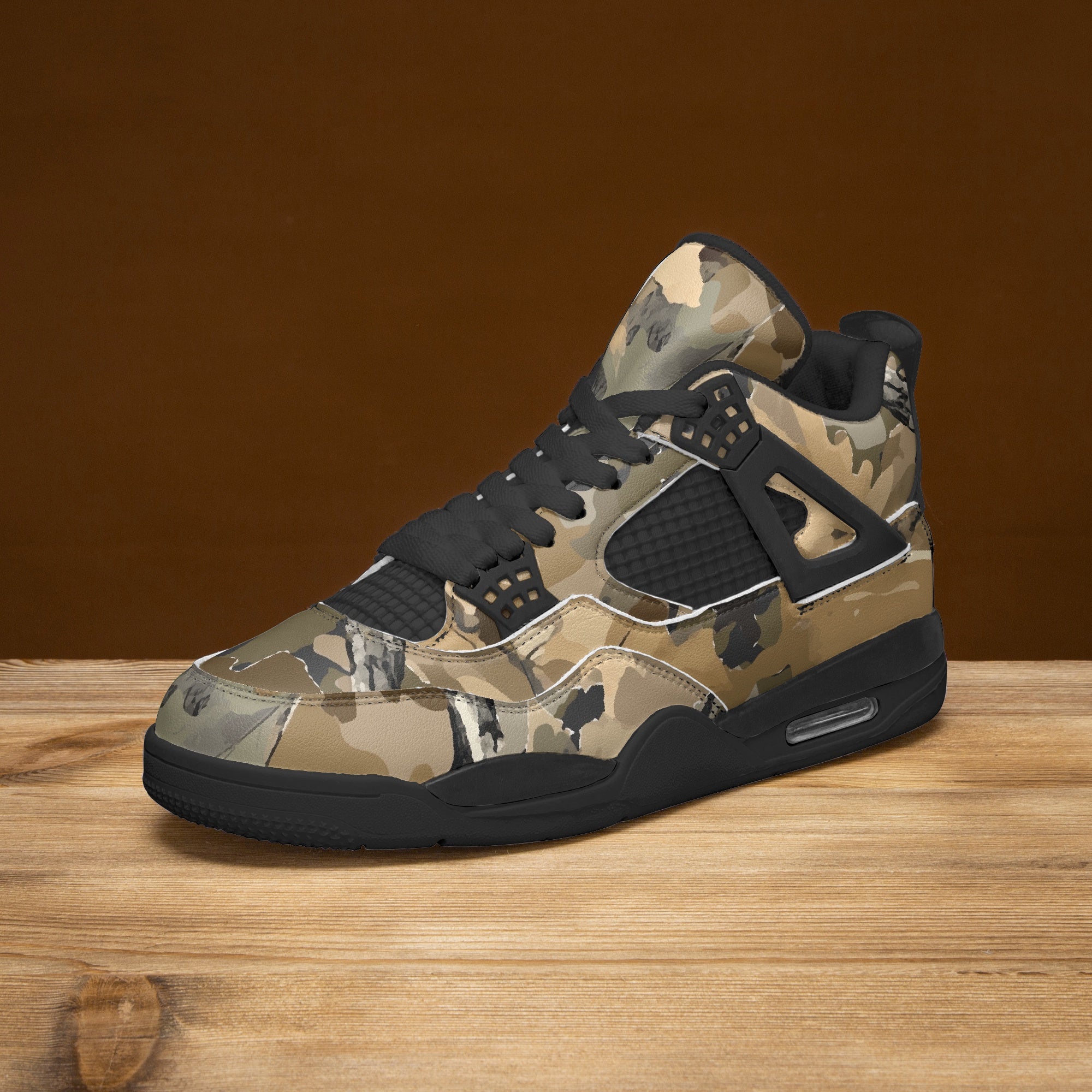 Hunting Sneakers AJ4 | Green Oak Tree Camouflage Camo Colors