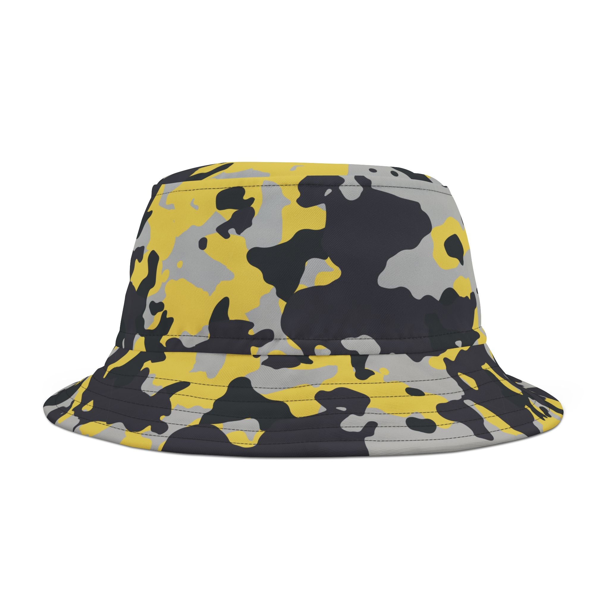 Camo Bucket Hat | Yellow, Black, and Silver Camouflage Camo Colors