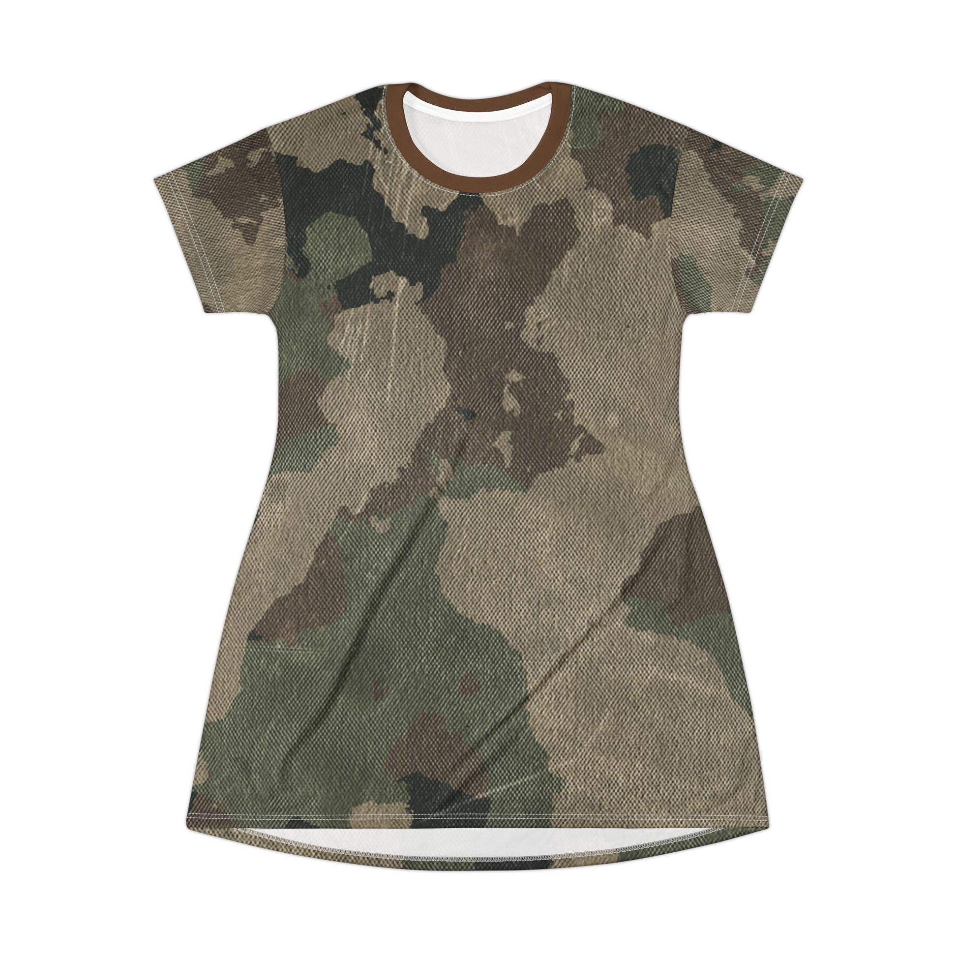Camo T-Shirt Dress | Dirty Brown Camouflage Camo Colors
