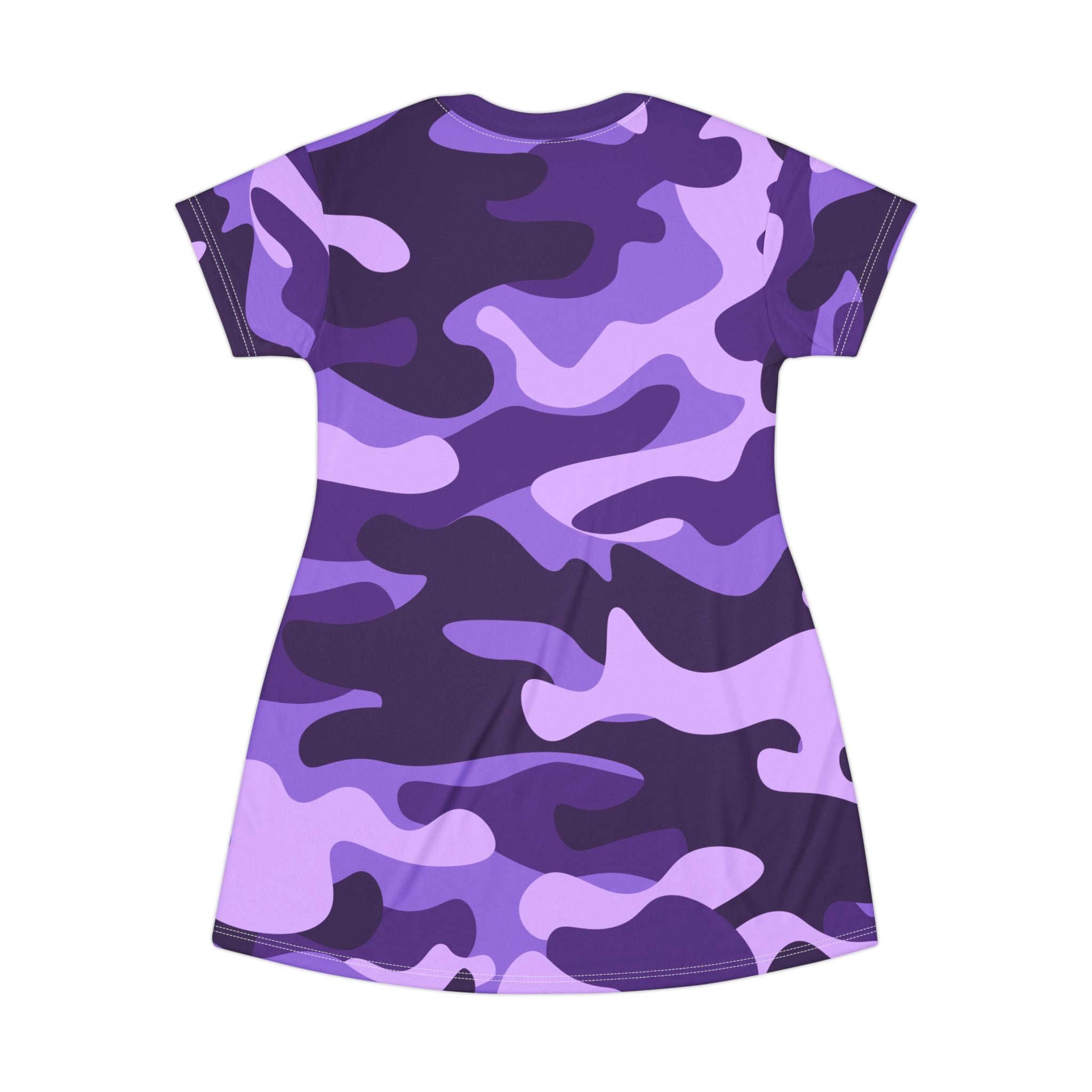 Camo T-Shirt Dress | Purple, Blue, and Mauve Camouflage Camo Colors