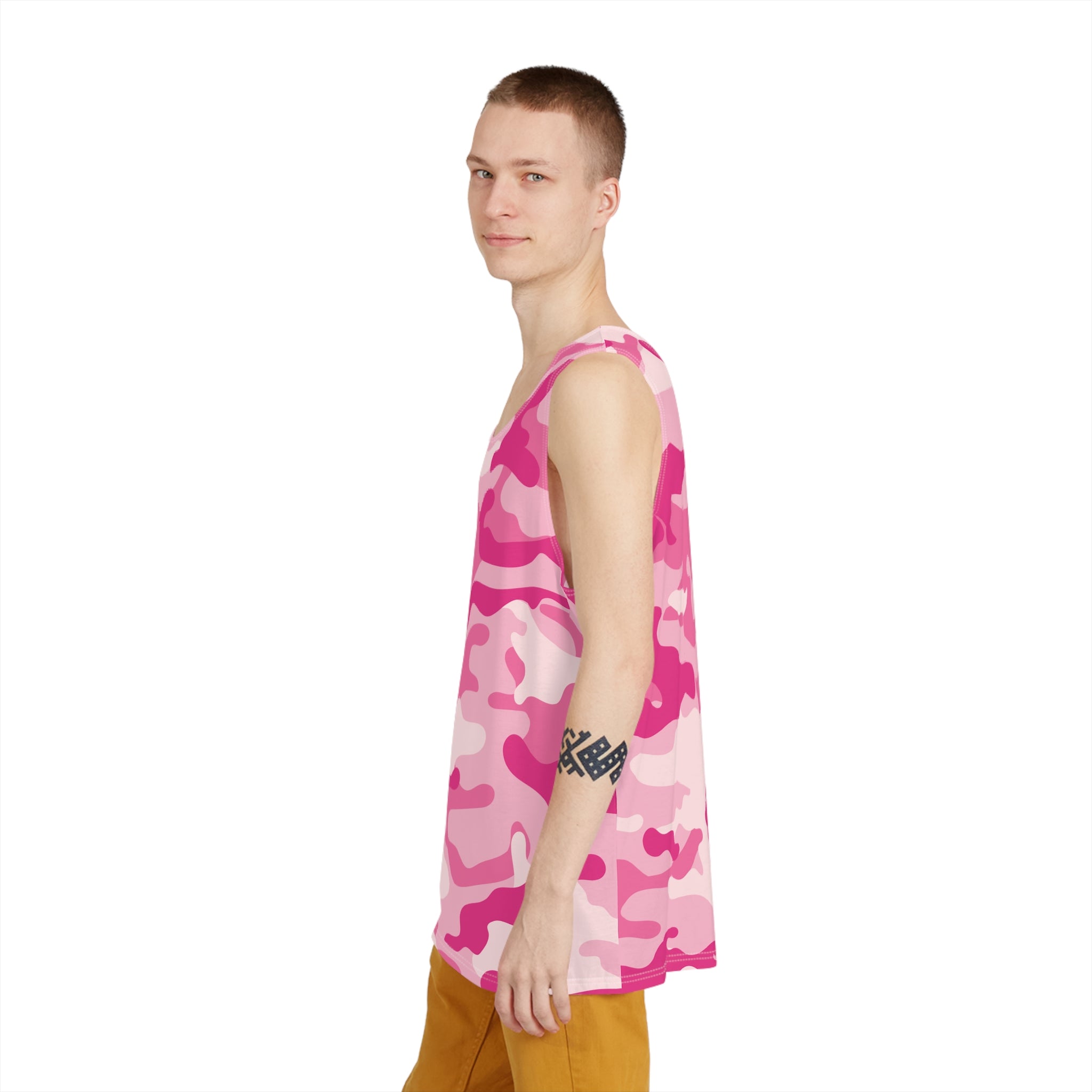 Men's Camo Tank Top | Lavender Pink | Loose Fit Camo Colors