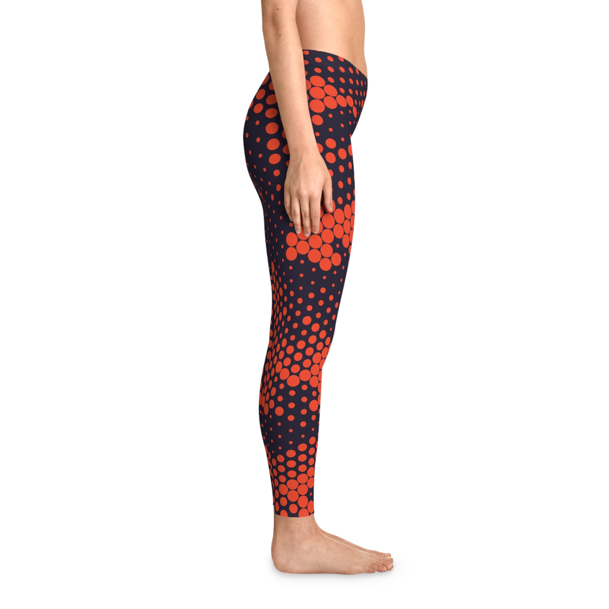 Orange & Blue Camo Leggings For Women | Mid Waist Fit Camo Colors