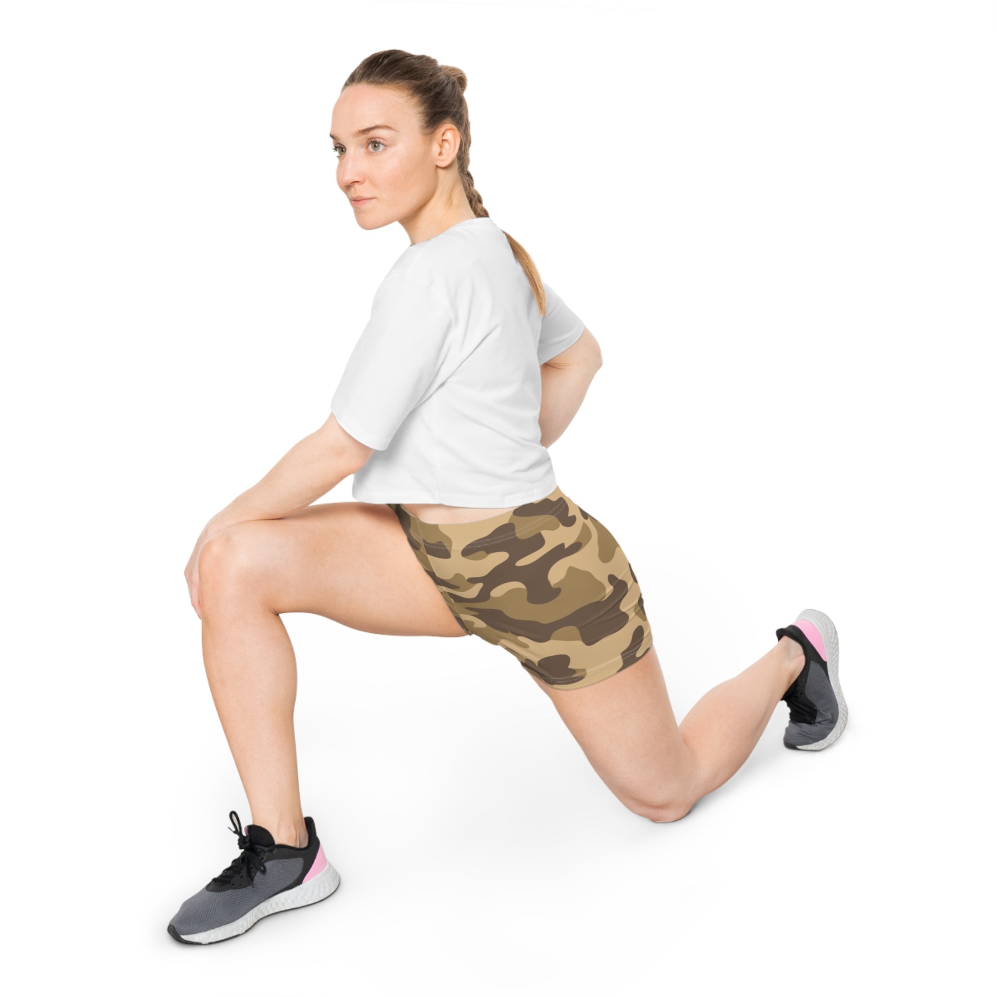 Women's Camo Shorts | Tight Fit | Khaki Camouflage style Camo Colors