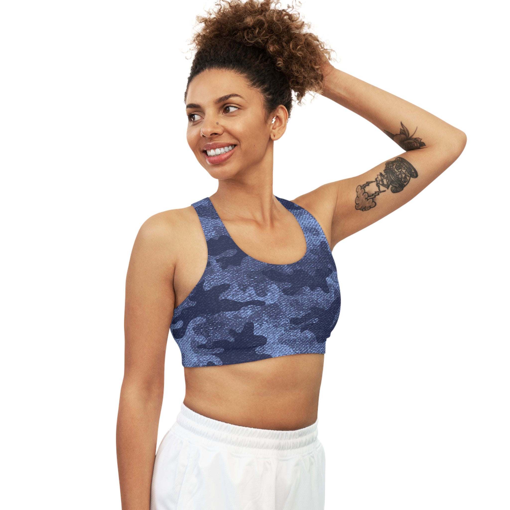 Camo Bra | Denim Blue Sports Camouflage Camo Colors