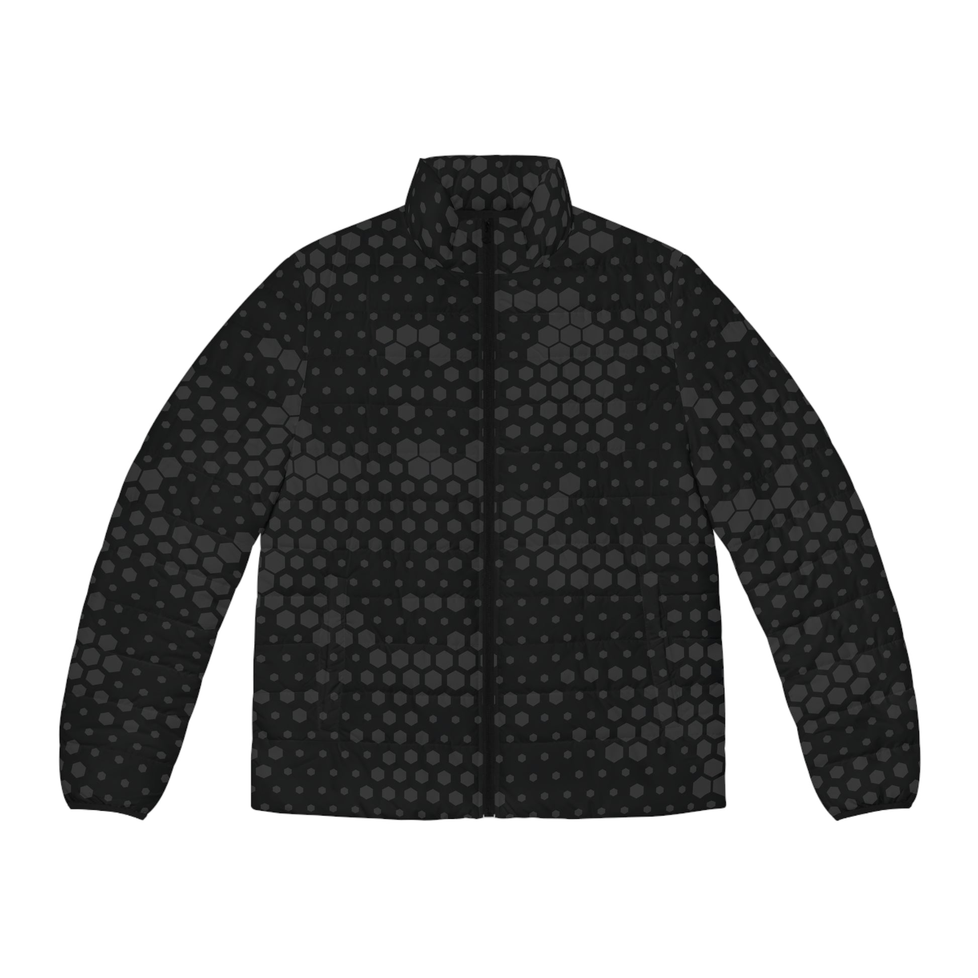 Black Camo Puffer Jacket For Men | Stylish Hive Camouflage Camo Colors