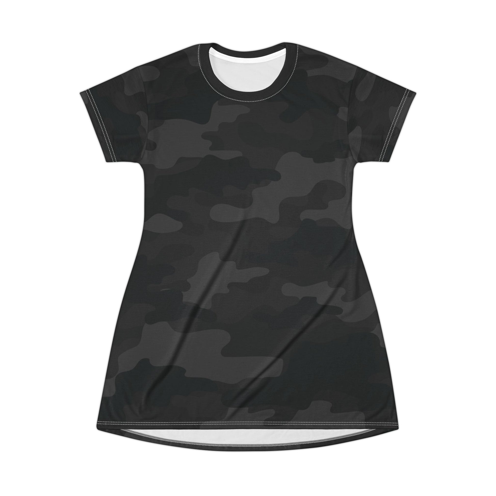 Camo T-Shirt Dress | Black Camouflage Camo Colors