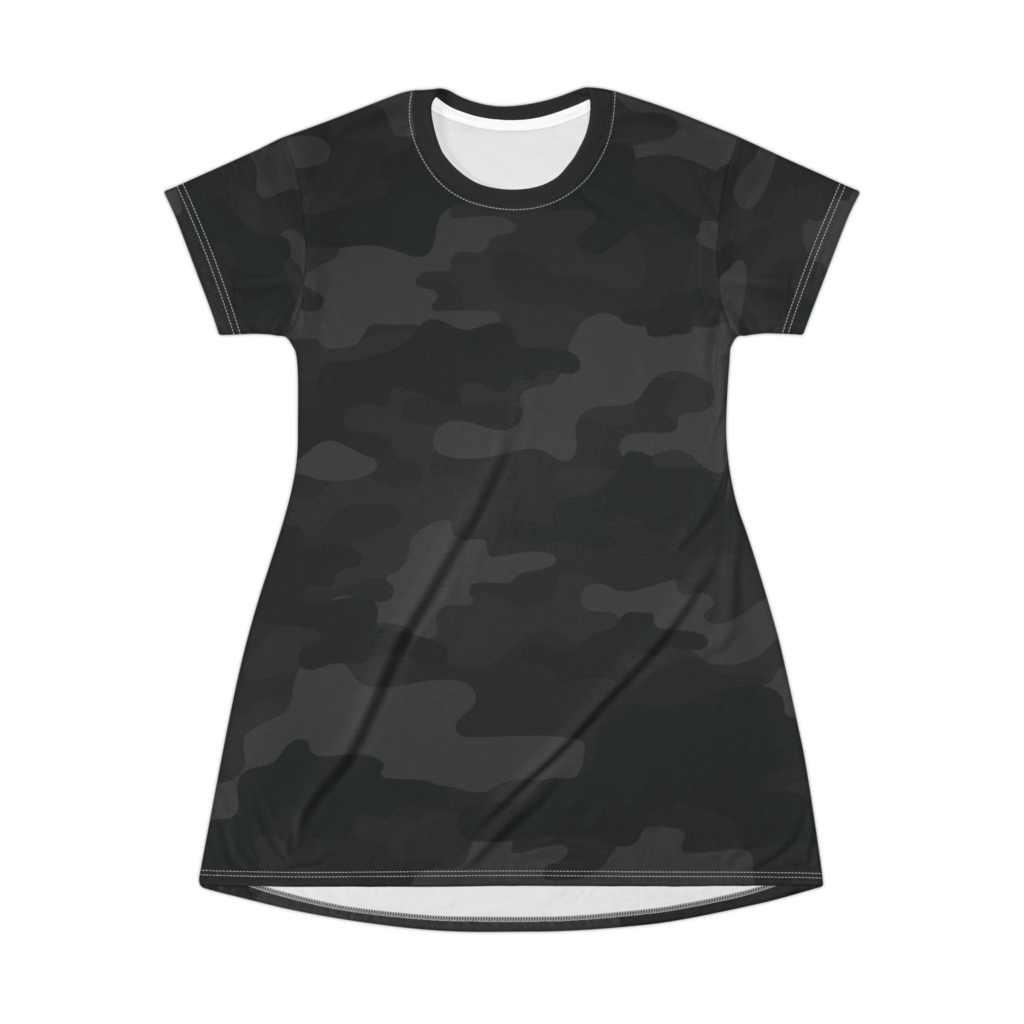 Camo T-Shirt Dress | Black Camouflage Camo Colors