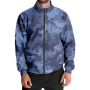 Camo Track Jacket | Denim Blue Camouflage Camo Colors