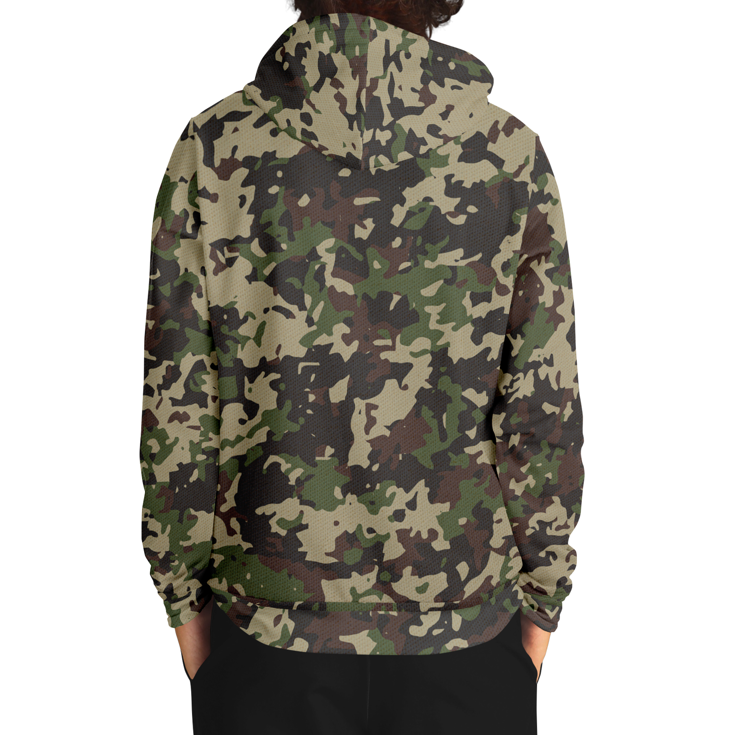 Military Brown Hoodie | Khaki, Gray and Lava Mixed Camo Camo Colors