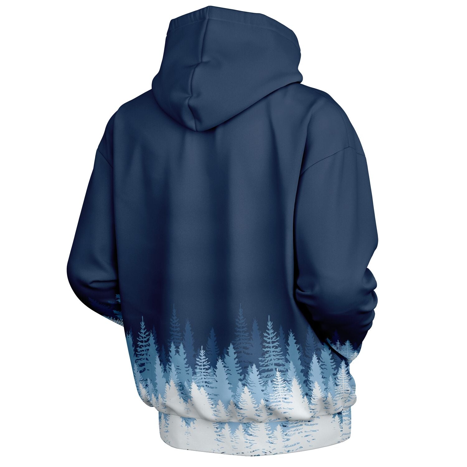 Heavyweight Oversized Hoodie | Blue & White Winter Forest | Camo Colors
