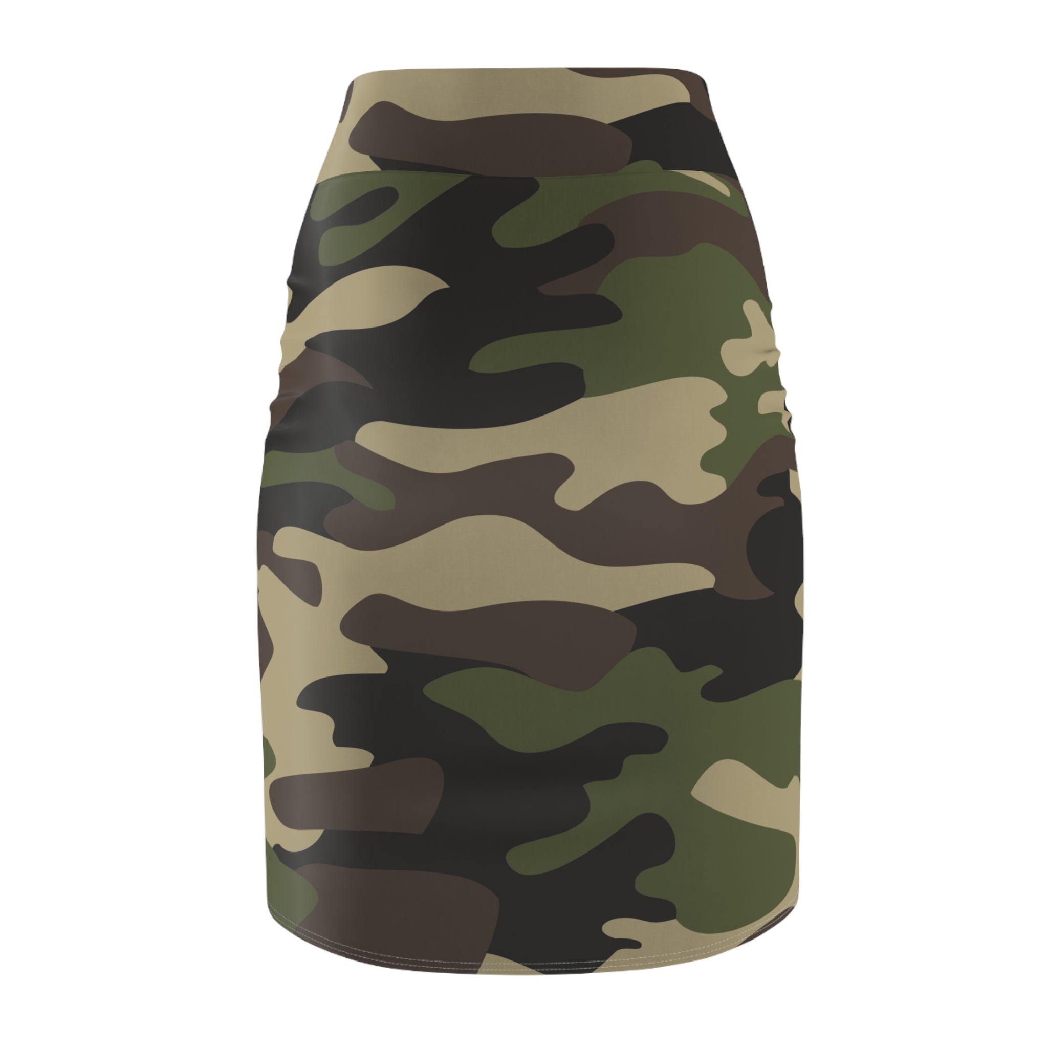 Camo Mini Skirt | Pencil Cut | Classic Green Camo Colors