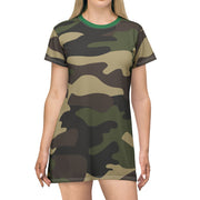 Camo T-Shirt Dress | Classic Green Camouflage Camo Colors
