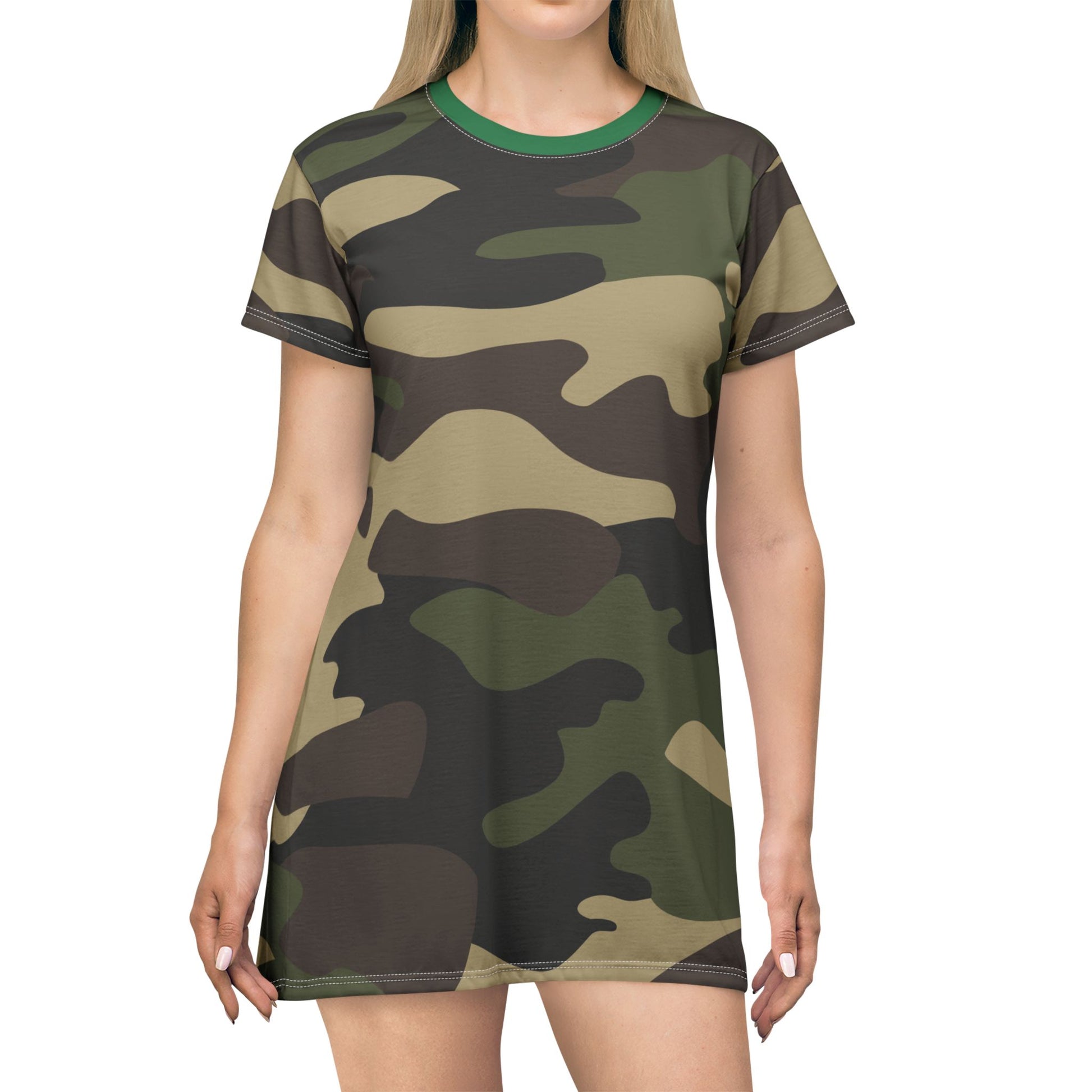 Camo T-Shirt Dress | Classic Green Camouflage Camo Colors