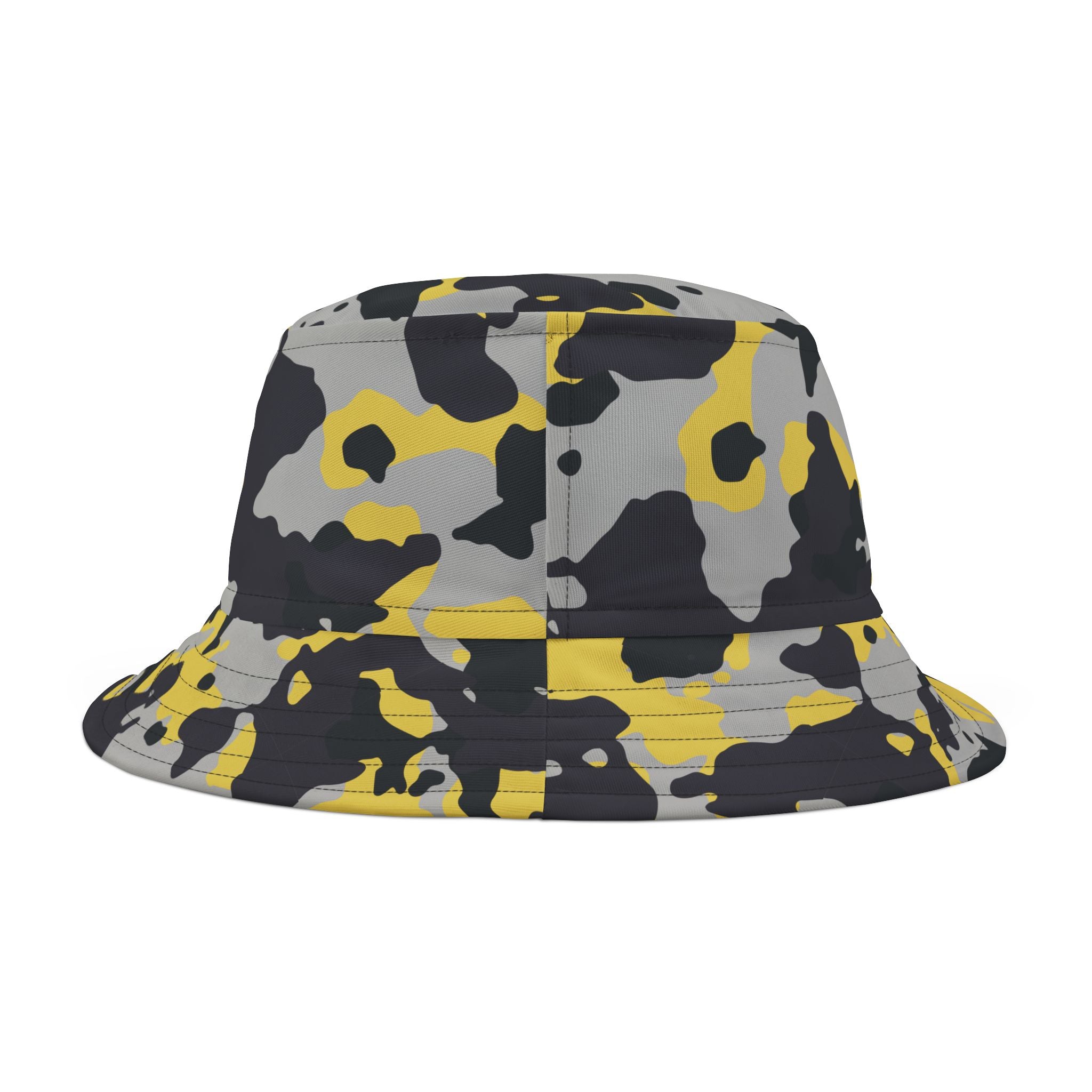 Camo Bucket Hat | Yellow, Black, and Silver Camouflage Camo Colors