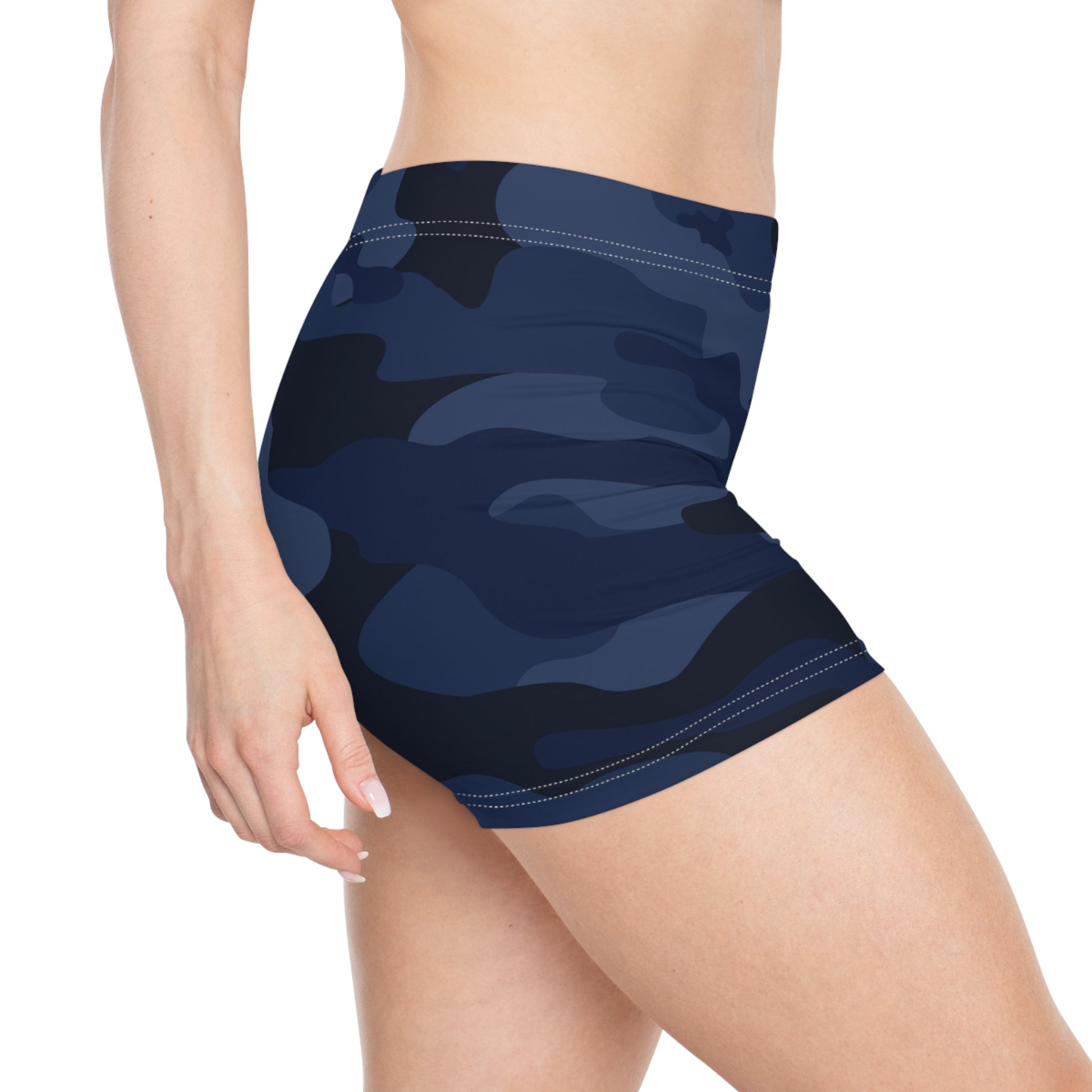 Women's Camo Shorts | Tight Fit | Deep Blue Camouflage Camo Colors