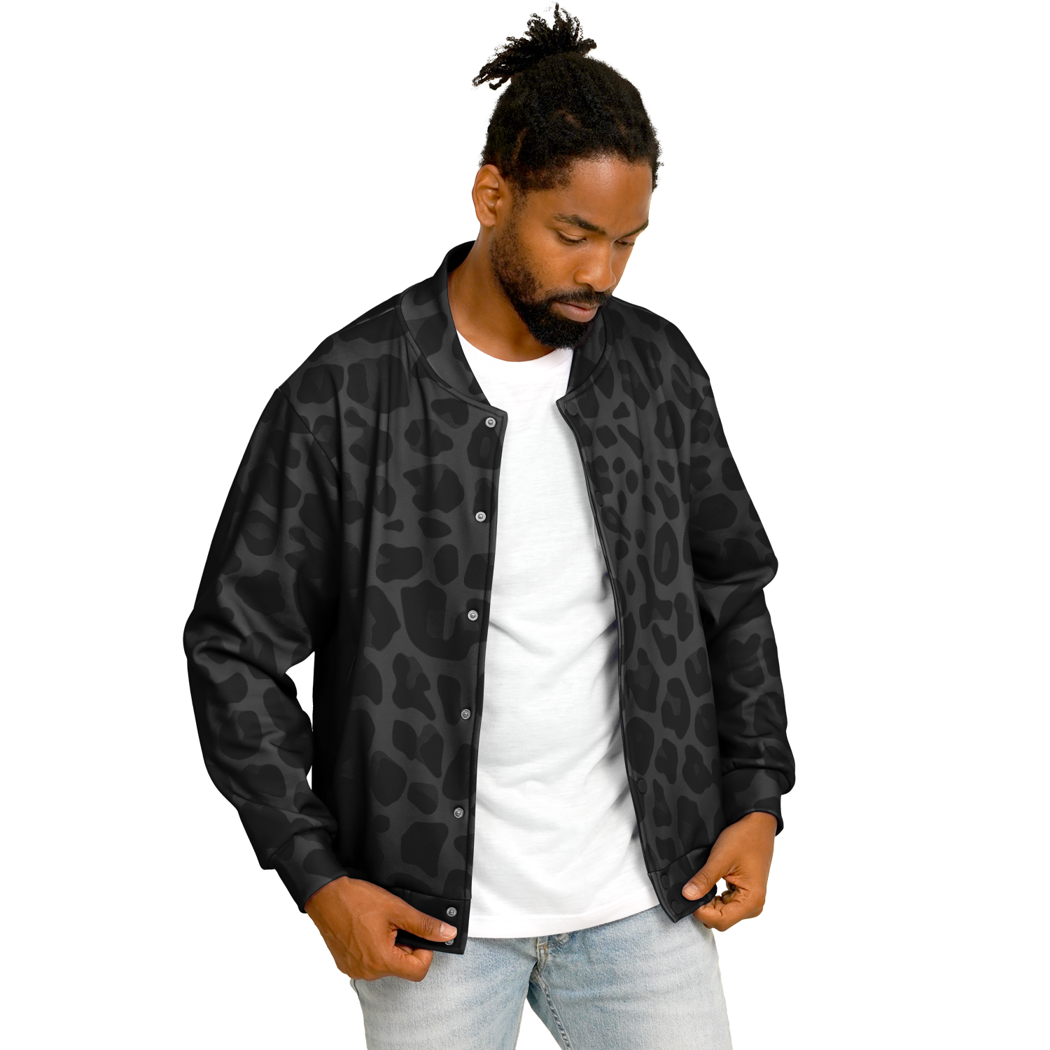 Baseball Jacket in Black Puma Print | Heavyweight Coat Camo Colors