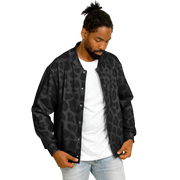 Baseball Jacket in Black Puma Print | Heavyweight Coat Camo Colors