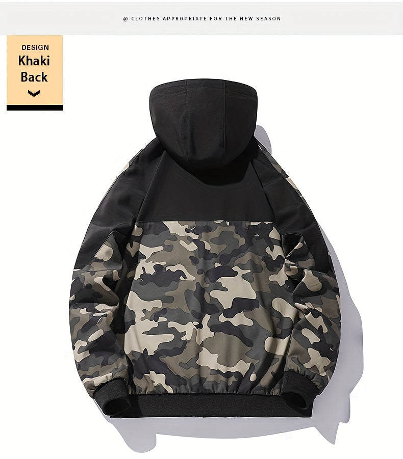Camo Graphic Fleece Jacket | Men's Casual Hooded Winter Coat Camo Colors