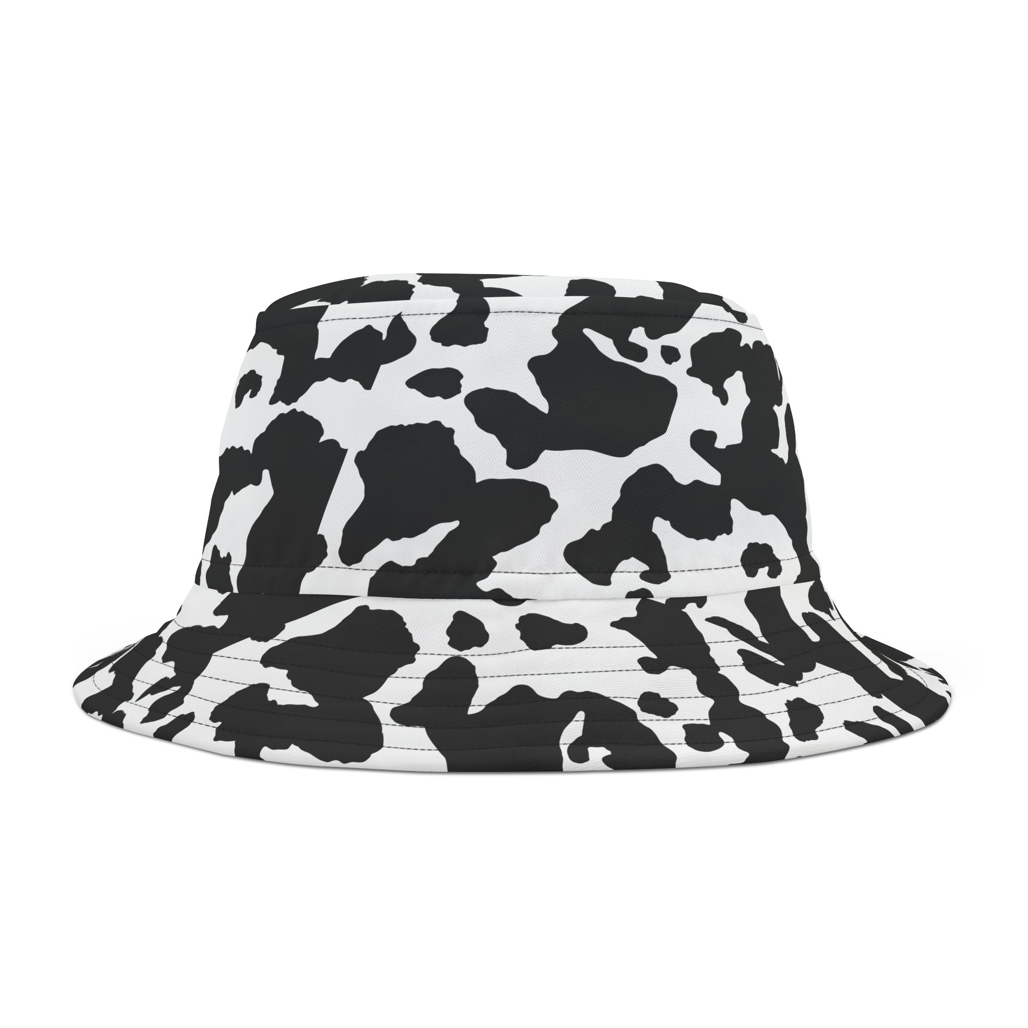 Camo Bucket Hat | Black & White Cow Camouflage Camo Colors