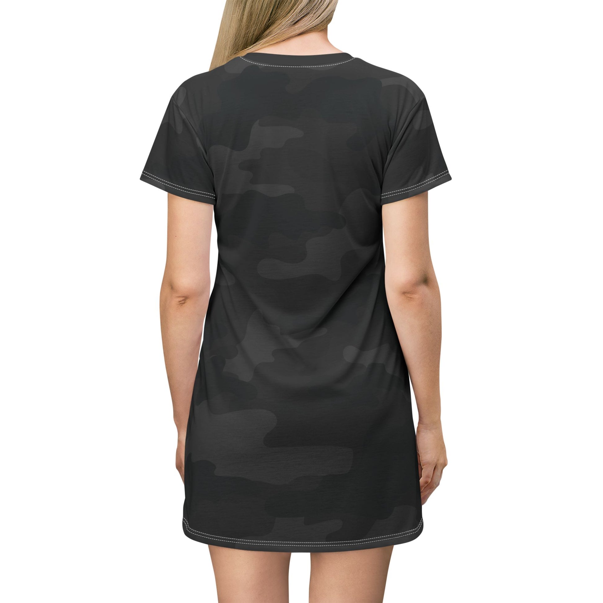 Camo T-Shirt Dress | Black Camouflage Camo Colors