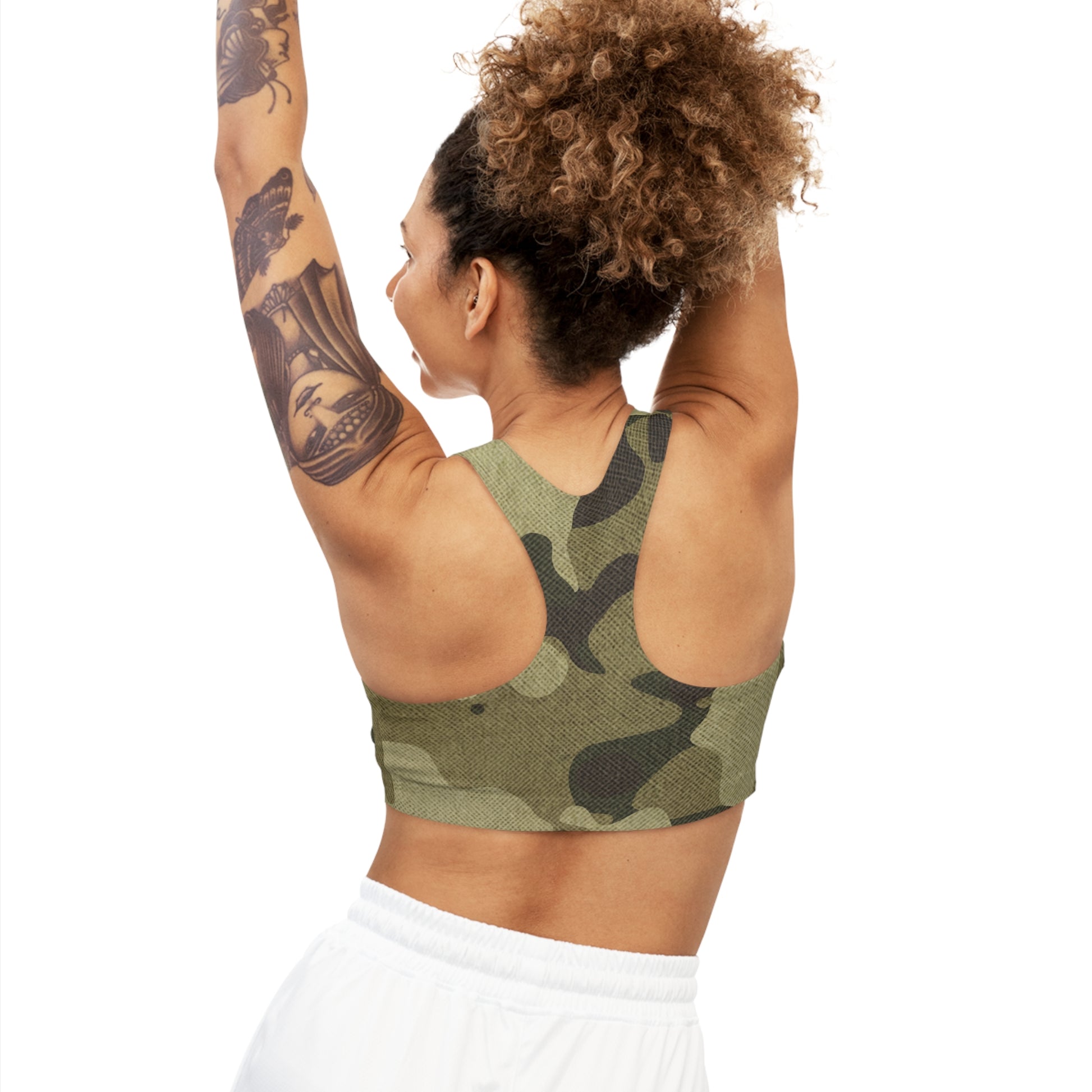 Camo Bra | Green Fabric Sports Camouflage Camo Colors