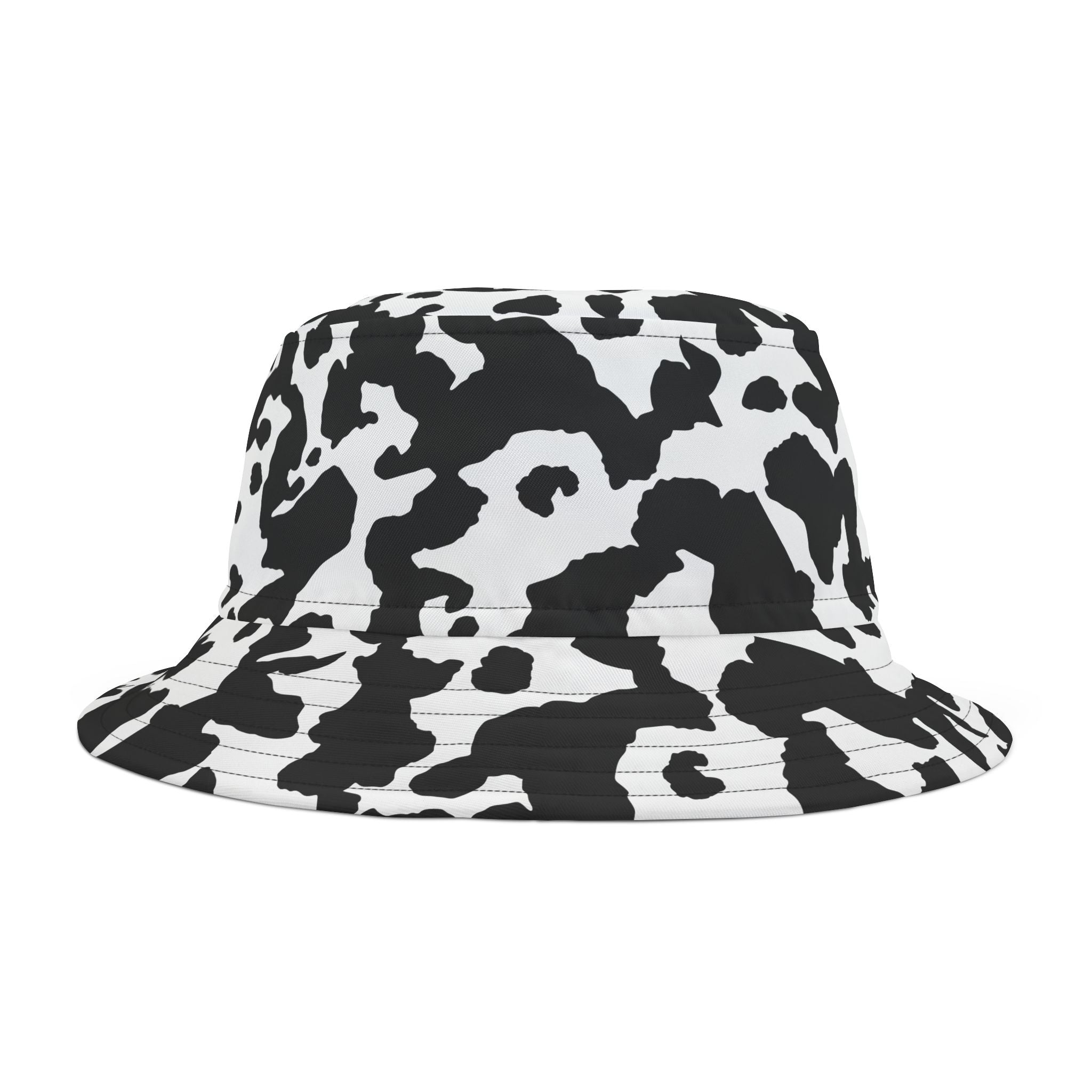 Camo Bucket Hat | Black & White Cow Camouflage Camo Colors