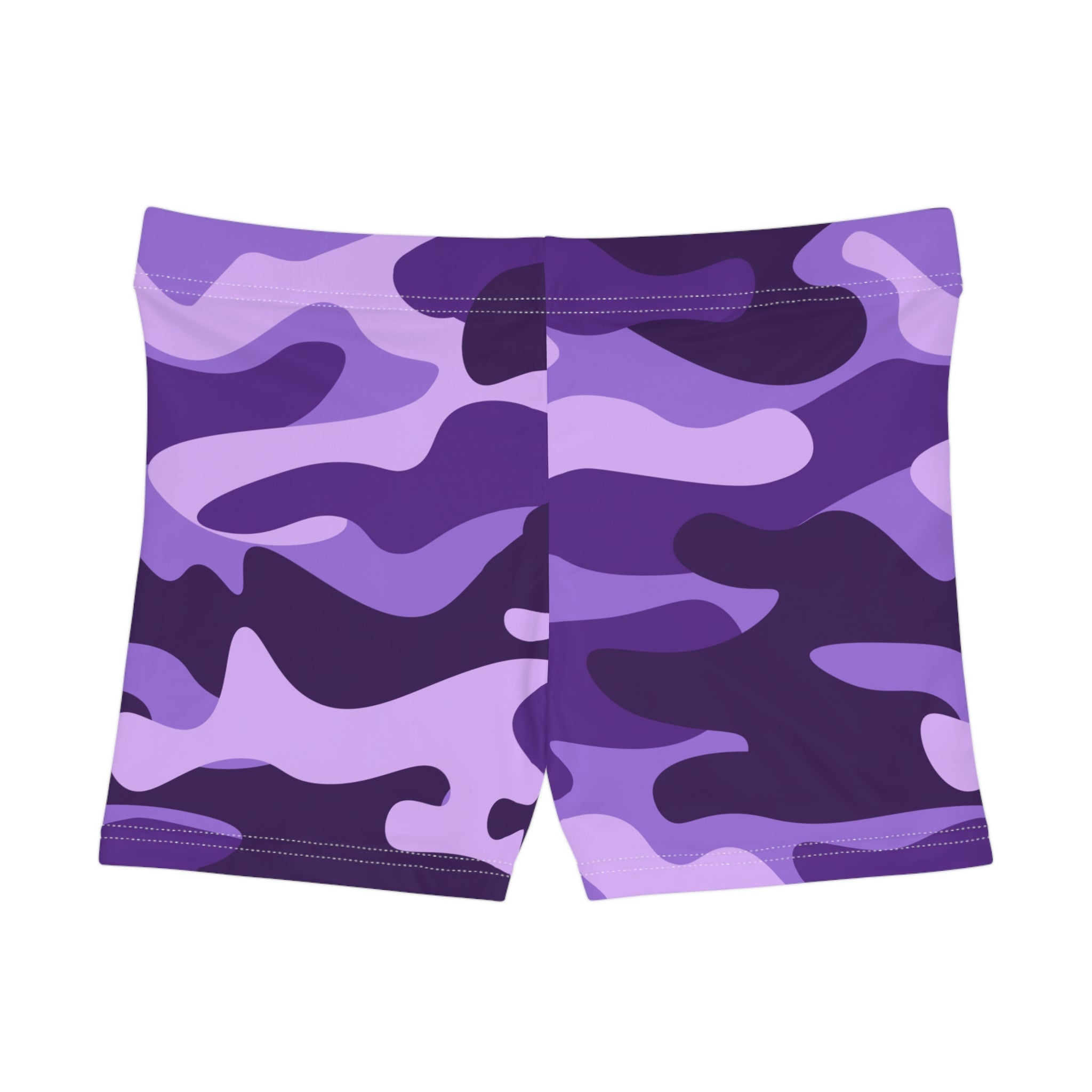 Women's Camo Shorts | Tight Fit | Purple, Blue and Mauve style Camo Colors