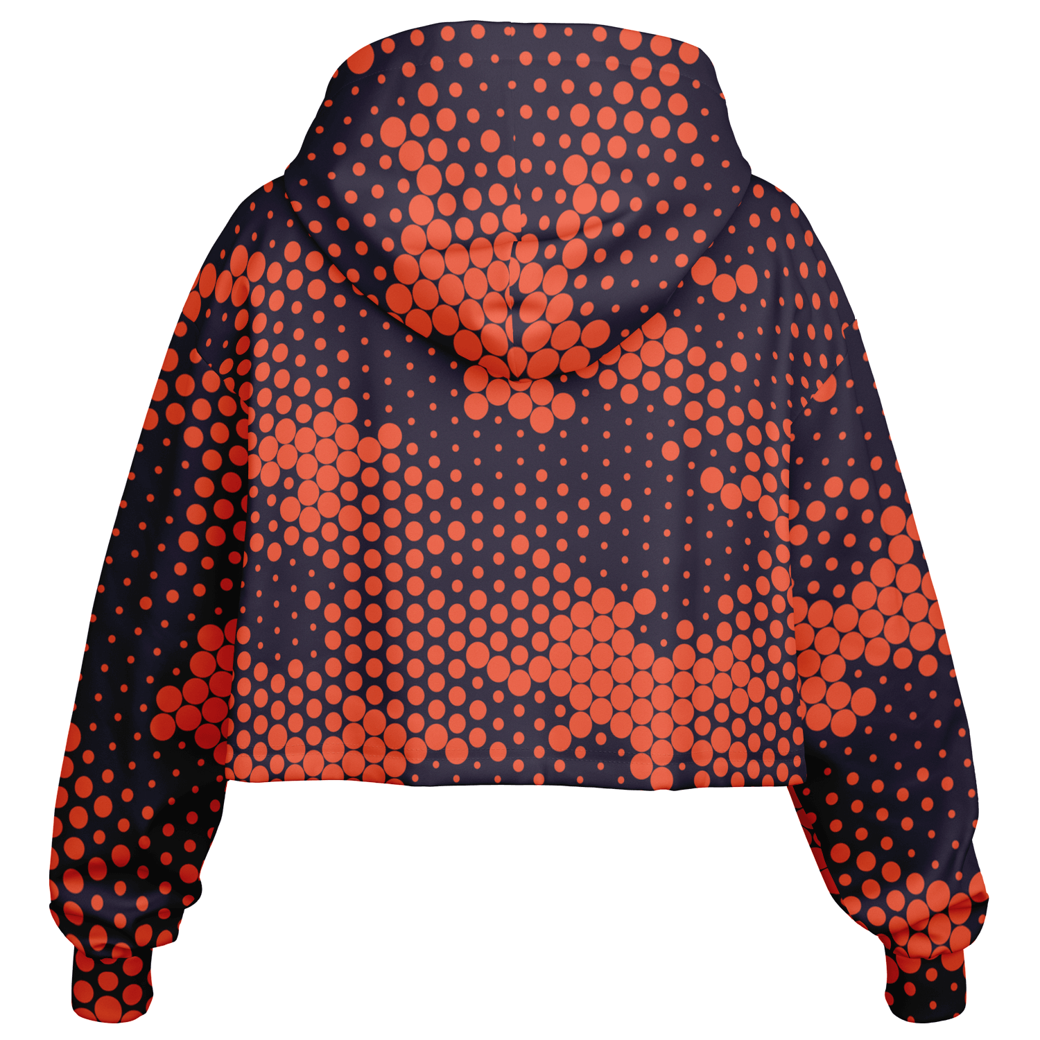 Cropped Hoodie | Orange & Blue Digital Dotted Camouflage Camo Colors
