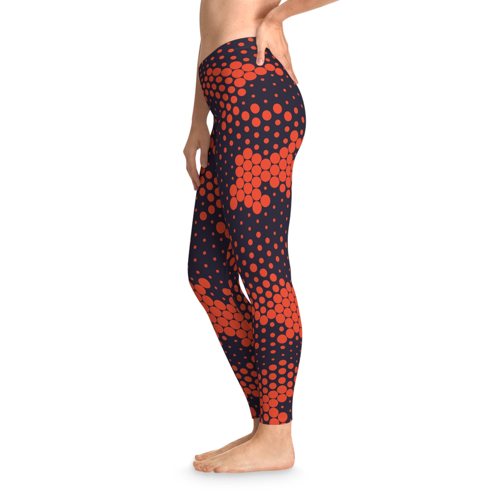 Orange & Blue Camo Leggings For Women | Mid Waist Fit Camo Colors