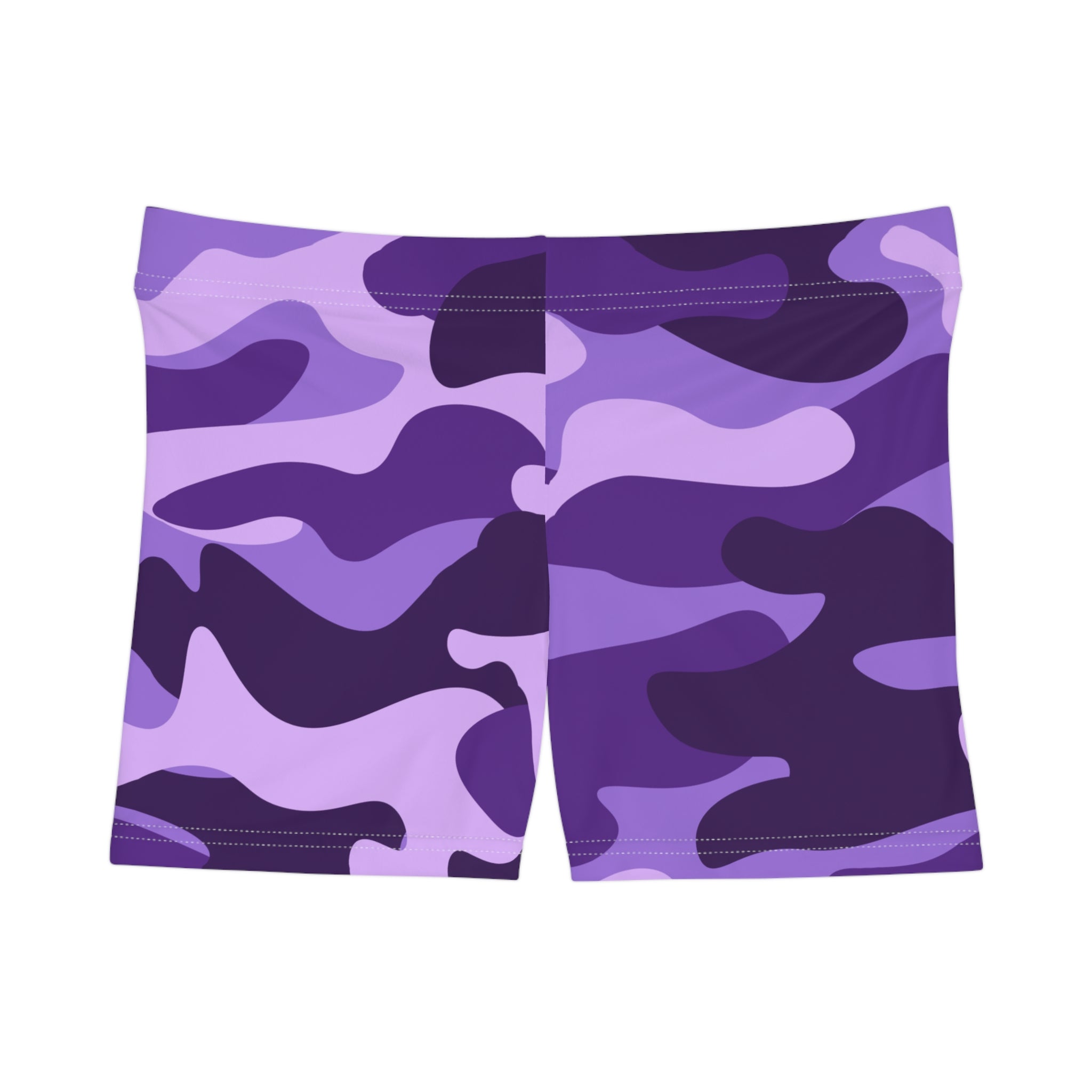 Women's Camo Shorts | Tight Fit | Purple, Blue and Mauve style Camo Colors