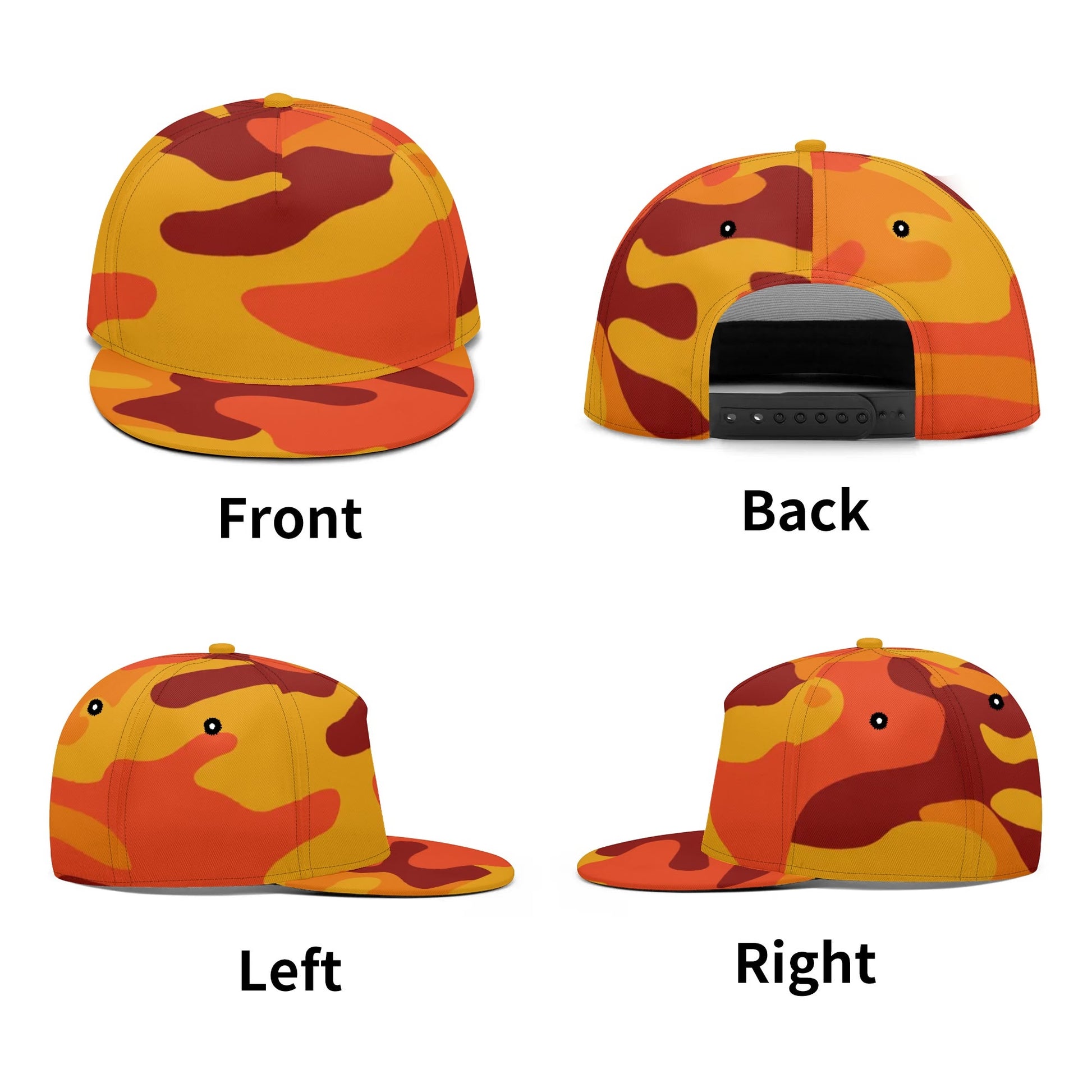 Camo Snapback | Orange & Red Camouflage Camo Colors