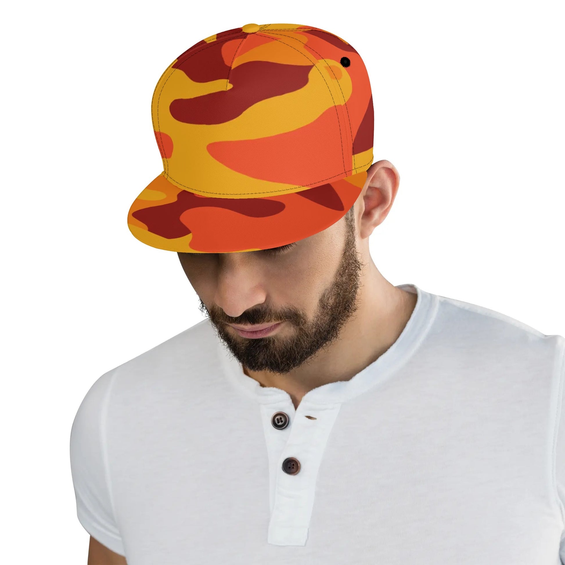 Camo Snapback | Orange & Red Camouflage Camo Colors