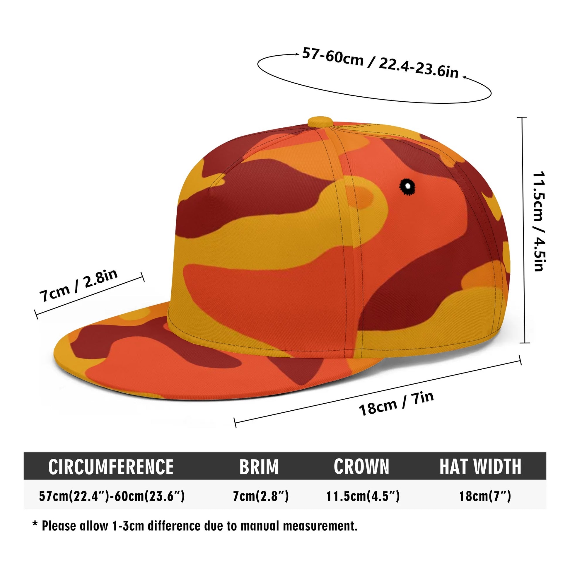 Camo Snapback | Orange & Red Camouflage Camo Colors
