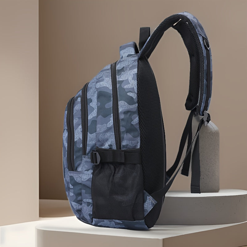 CROWN MOUNTAIN Large Capacity Backpack | Green / Blue Camo Colors