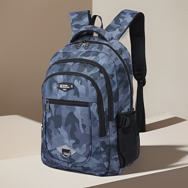 CROWN MOUNTAIN Large Capacity Backpack | Green / Blue Camo Colors