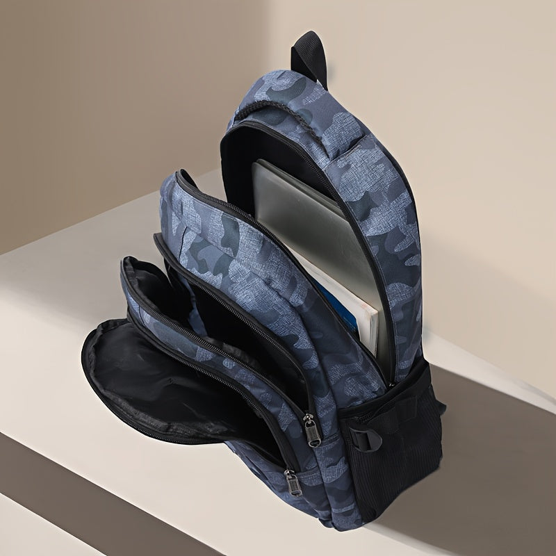 CROWN MOUNTAIN Large Capacity Backpack | Green / Blue Camo Colors