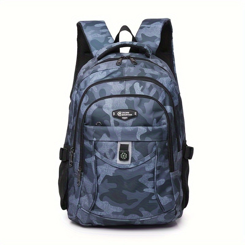 CROWN MOUNTAIN Large Capacity Backpack | Green / Blue Camo Colors