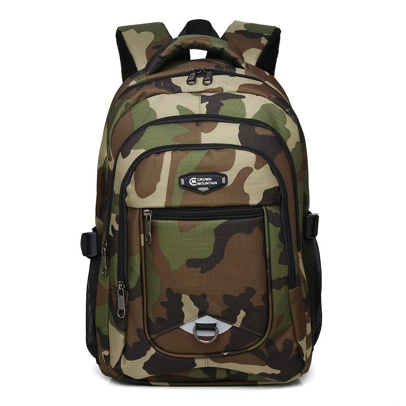 CROWN MOUNTAIN Large Capacity Backpack | Green / Blue Camo Colors