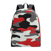 Camo Backpack | Red, Black, and White Camouflage Style Camo Colors
