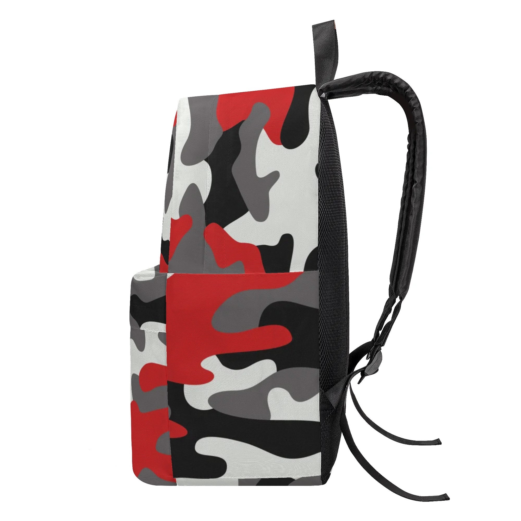 Camo Backpack | Red, Black, and White Camouflage Style Camo Colors