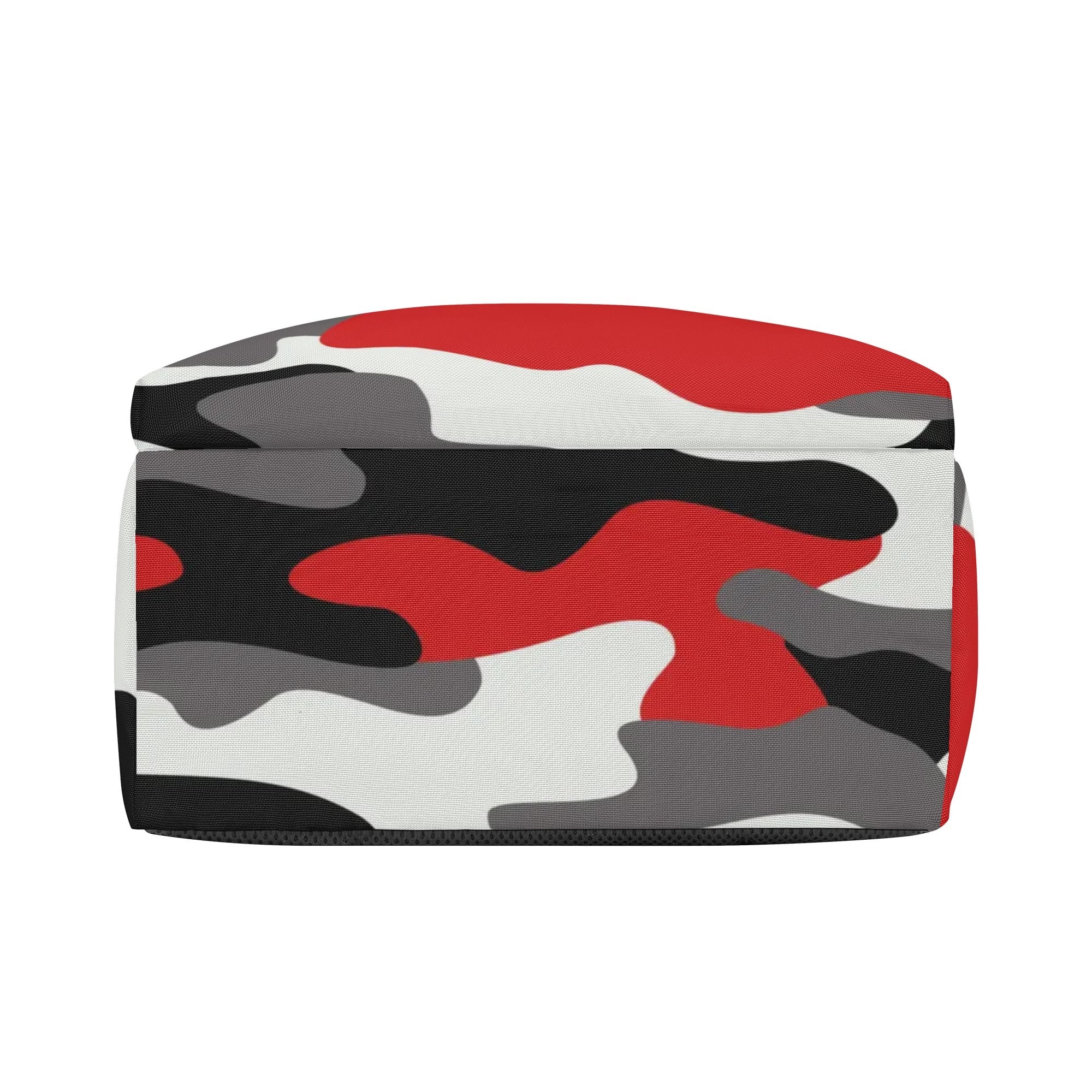 Camo Backpack | Red, Black, and White Camouflage Style Camo Colors