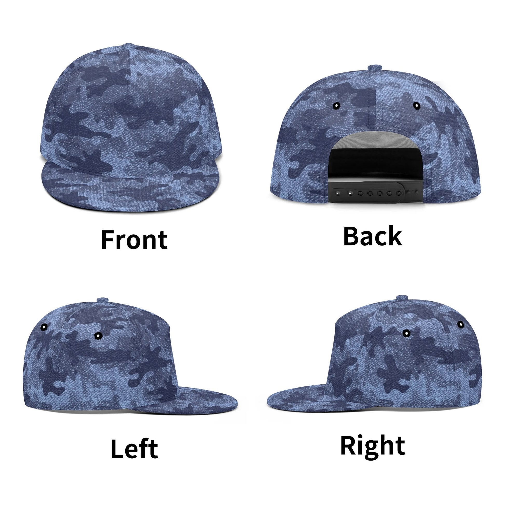 Camo Snapback | Denim Blue Camouflage Camo Colors