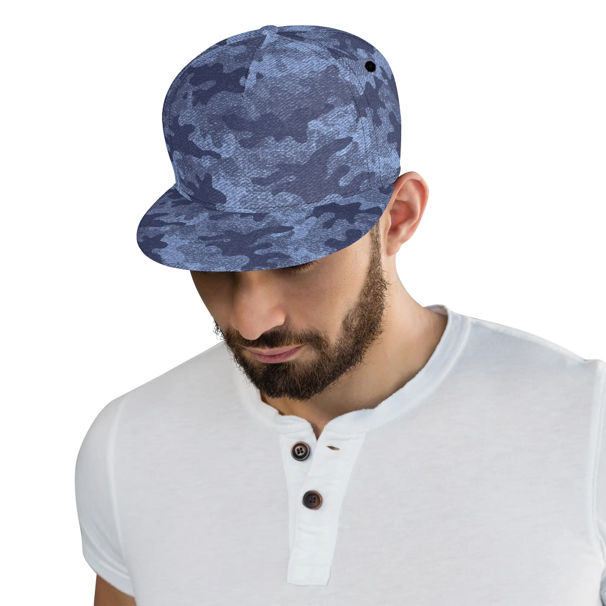 Camo Snapback | Denim Blue Camouflage Camo Colors